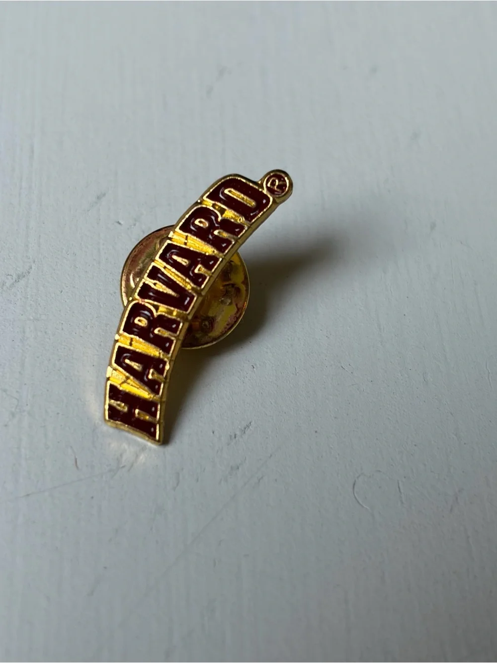 Harvard Collegiate Gold Red Lapel Tac Pin Brooch Hat Pin